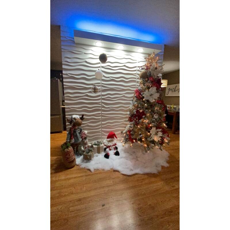 Art3d® Decorative 31.5" x 24.6" 3D White Wall Panels Plant Fiber (6